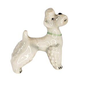 Vintage Goebel Poodle Puppy Miniature Figurine White Standing RARE HTF *Flaw*